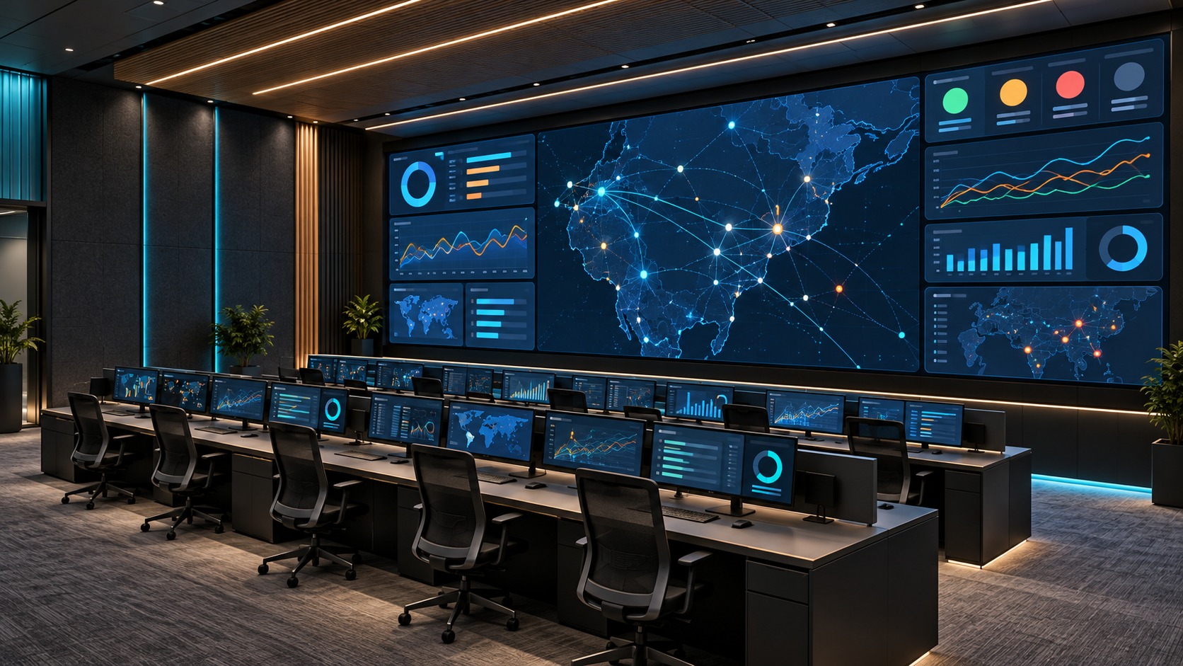 Concept control room with an LED video wall